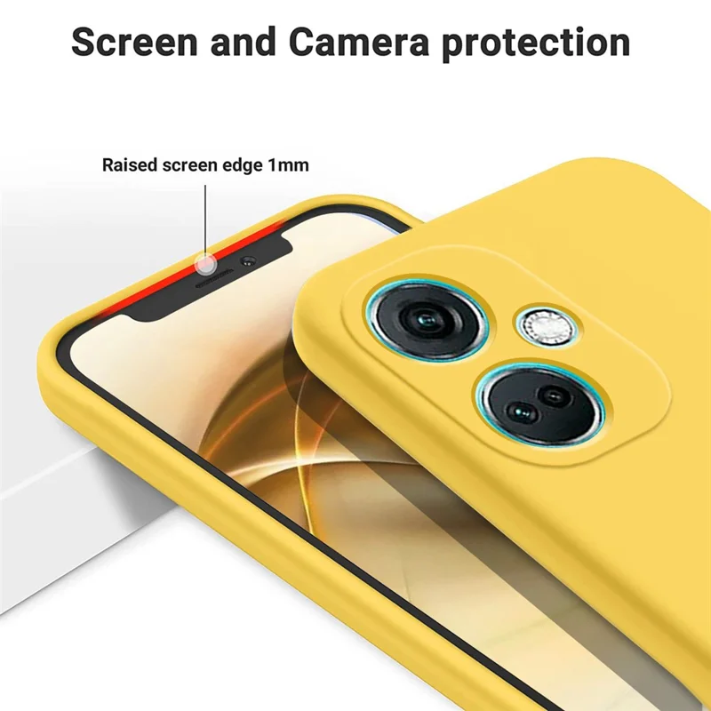 For Oppo K11 5G Case Liquid Silicone Protective Phone Cover with Wrist Strap - Yellow-Cellmalls