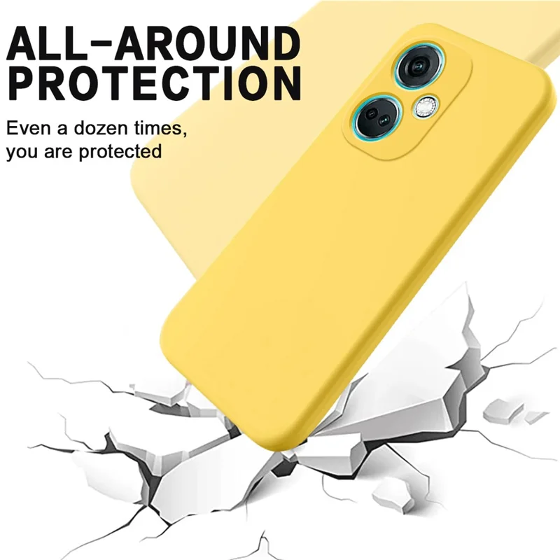 For Oppo K11 5G Case Liquid Silicone Protective Phone Cover with Wrist Strap - Yellow-Cellmalls