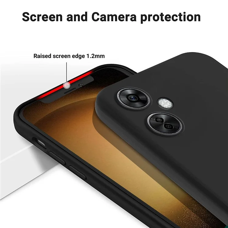 For Oppo K11x 5G Liquid Silicone Anti-drop Phone Case Soft Lining Back Cover with Strap - Black-Cellmalls