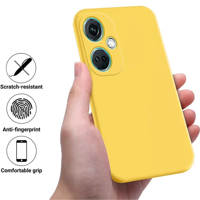 For Oppo K11 5G Case Liquid Silicone Protective Phone Cover with Wrist Strap - Yellow-Cellmalls