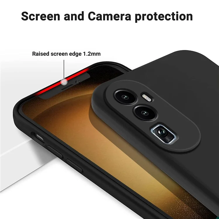 Anti-Scratch Cover Shell for Oppo Reno10 Pro+ 5G , Liquid Silicone+Soft Lining Mobile Phone Case - Black-Cellmalls