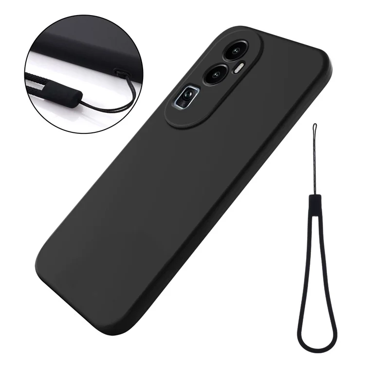 Anti-Scratch Cover Shell for Oppo Reno10 Pro+ 5G , Liquid Silicone+Soft Lining Mobile Phone Case - Black-Cellmalls