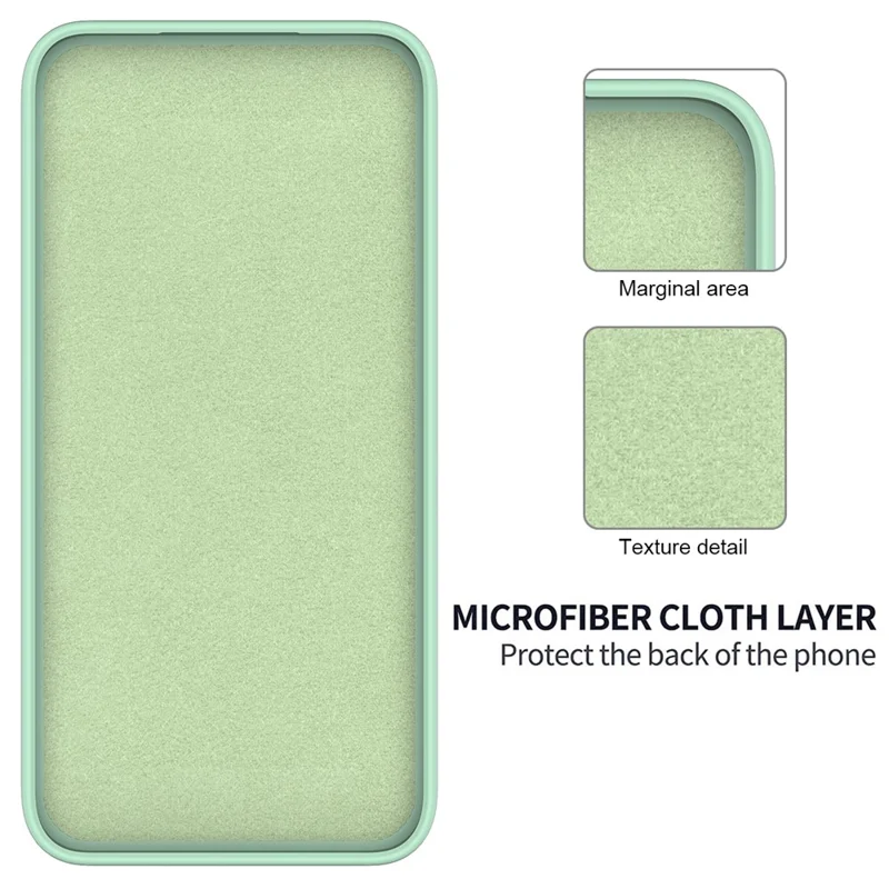 For Oppo Reno11 5G (Global) Liquid Silicone Case Fiber Lining Phone Cover with Strap - Green-Cellmalls