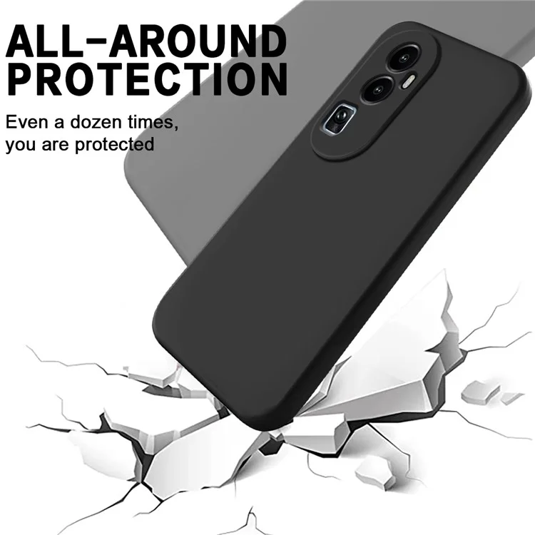 Anti-Scratch Cover Shell for Oppo Reno10 Pro+ 5G , Liquid Silicone+Soft Lining Mobile Phone Case - Black-Cellmalls