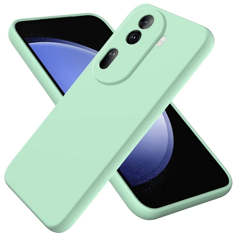 For Oppo Reno11 Pro 5G (Global) Case Liquid Silicone Phone Cover with Anti-Scratch Fiber Lining - Green-Cellmalls