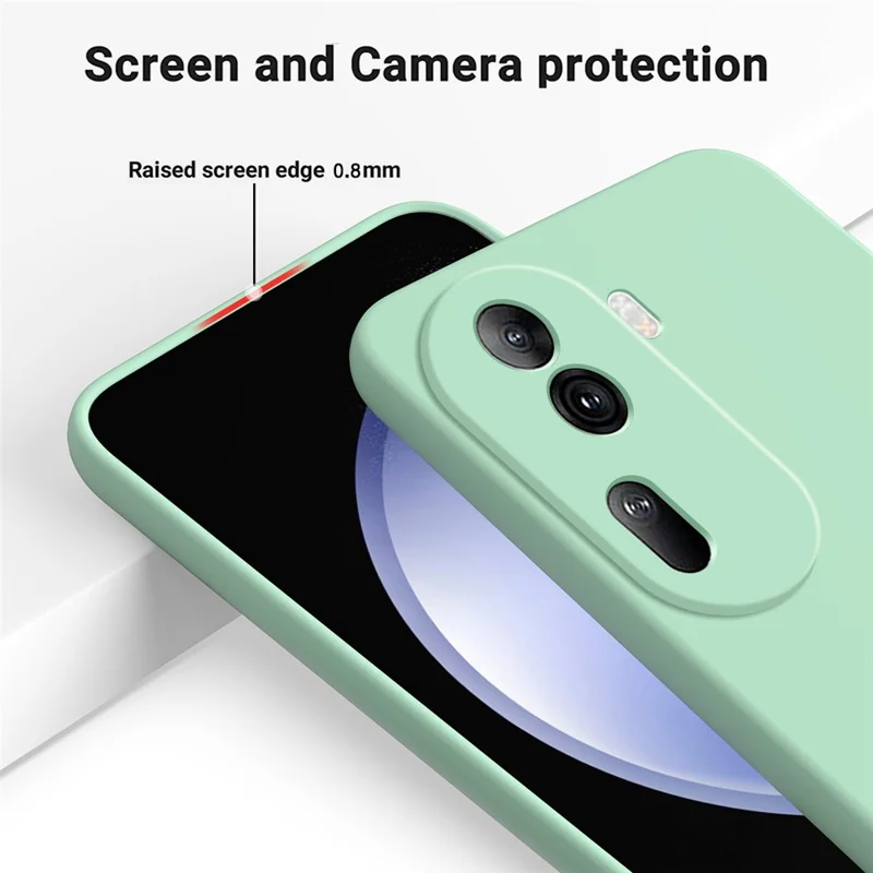 For Oppo Reno11 Pro 5G (Global) Case Liquid Silicone Phone Cover with Anti-Scratch Fiber Lining - Green-Cellmalls
