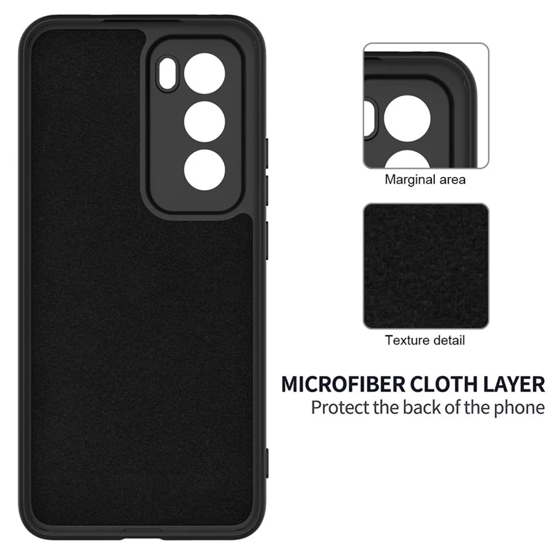 For Oppo Reno12 5G (Global) Protective Case Liquid Silicone Phone Cover with Wrist Strap - Black-Cellmalls