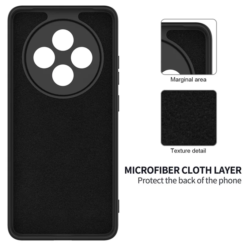 For Oppo Reno12 F 5G Case Anti-Drop Liquid Silicone Phone Cover with Strap - Black-Cellmalls