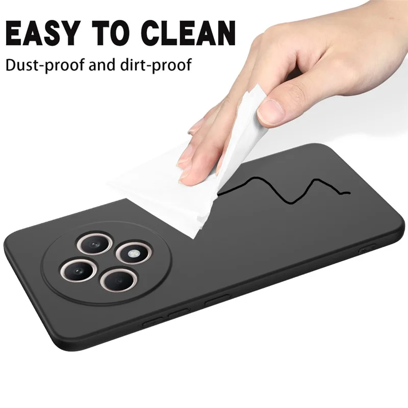 For Oppo Reno12 F 5G Case Anti-Drop Liquid Silicone Phone Cover with Strap - Black-Cellmalls