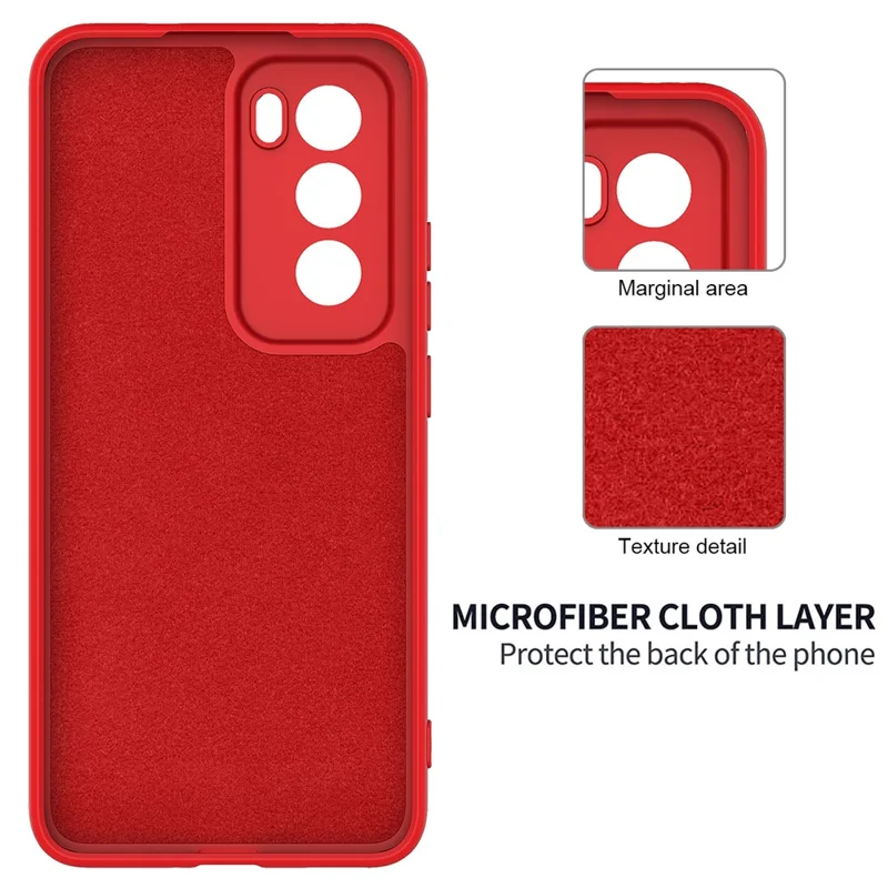 For Oppo Reno12 Pro 5G (Global) Liquid Silicone Case Shockproof Phone Cover with Wrist Strap - Red-Cellmalls