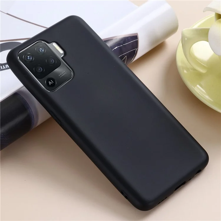 For Oppo A94 / Reno5 F / F19 Pro / Reno5 Lite Phone Case Liquid Silicone Drop Protection Cover - Black-Cellmalls