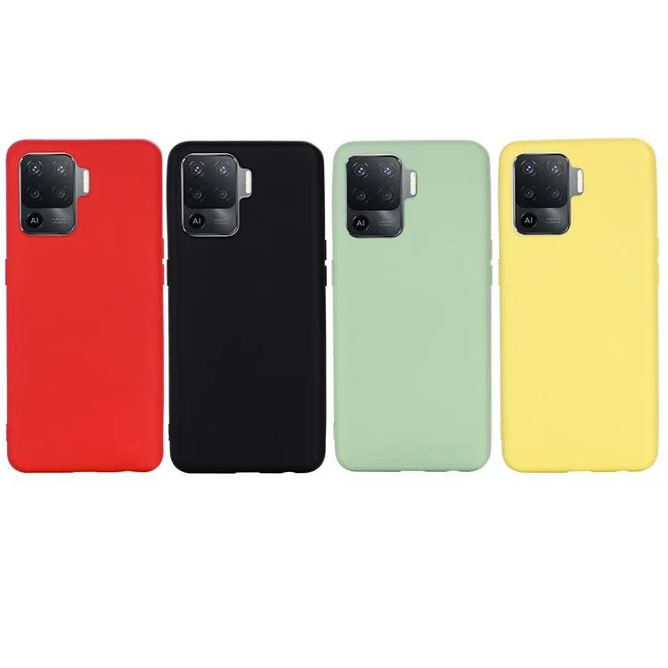 For Oppo A94 / Reno5 F / F19 Pro / Reno5 Lite Phone Case Liquid Silicone Drop Protection Cover - Black-Cellmalls