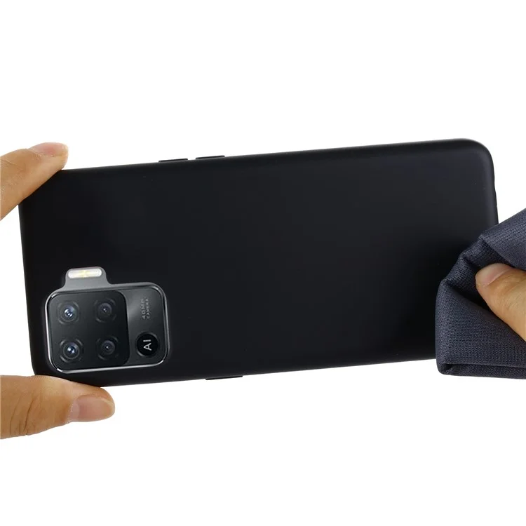 For Oppo A94 / Reno5 F / F19 Pro / Reno5 Lite Phone Case Liquid Silicone Drop Protection Cover - Black-Cellmalls