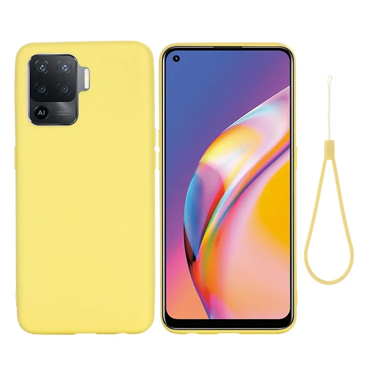 For Oppo A94 / Reno5 F / F19 Pro / Reno5 Lite Phone Case Liquid Silicone Drop Protection Cover - Black-Cellmalls
