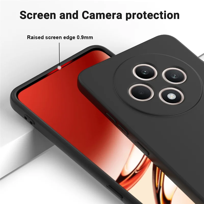 For Oppo Reno12 F 5G Case Anti-Drop Liquid Silicone Phone Cover with Strap - Black-Cellmalls