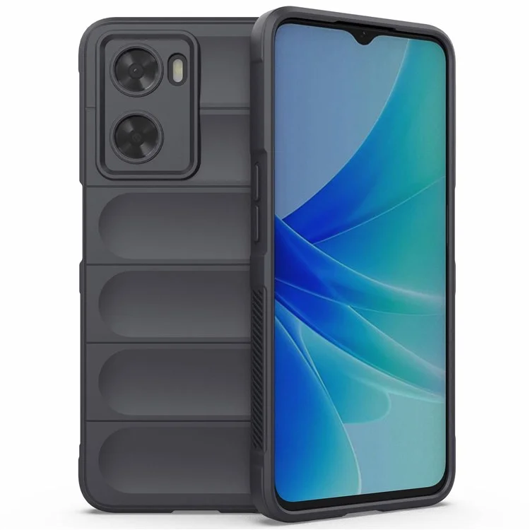 For Oppo A57 4G / A57s 4G Rugged Design TPU Phone Protective Case Anti-scratch Smartphone Back Cover - Black-Cellmalls