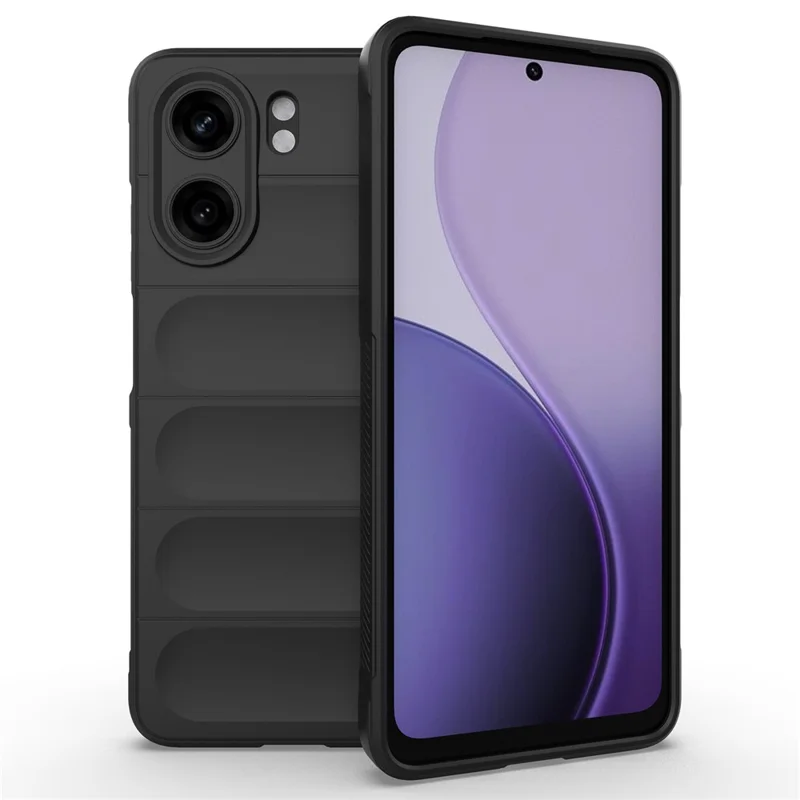 For Oppo A5x 5G  /  4G Case Anti-Drop Soft TPU Rugged Phone Back Cover - Black-Cellmalls