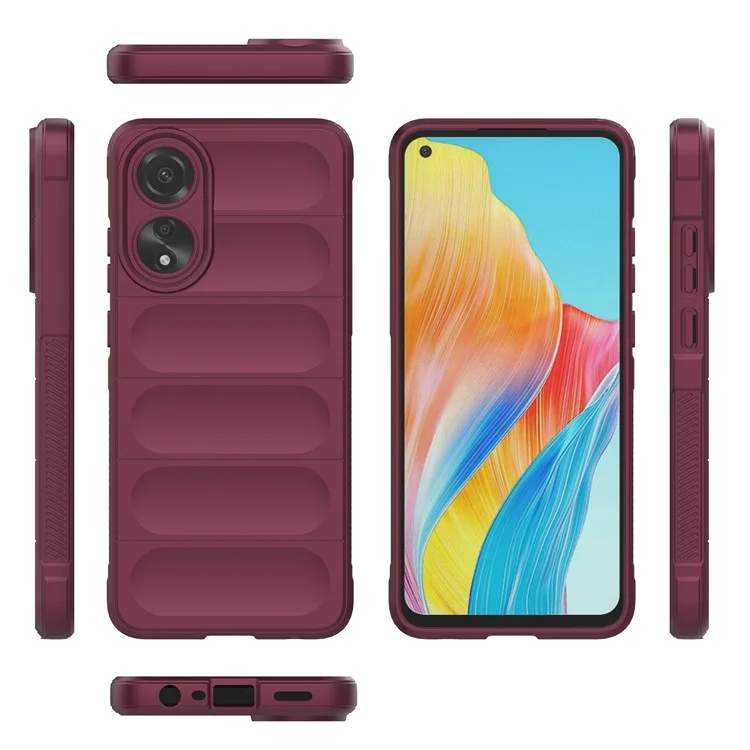 For Oppo A78 4G Case Soft TPU Protective Back Shell Cover - Wine Red-Cellmalls