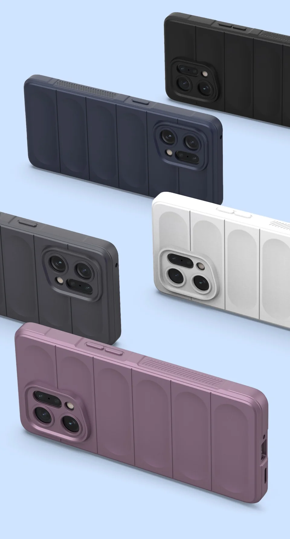 For Oppo Find X5 Shockproof Flexible Soft TPU Anti-slip Edge Cell Phone Protector Rugged Back Case - Dark Blue-Cellmalls