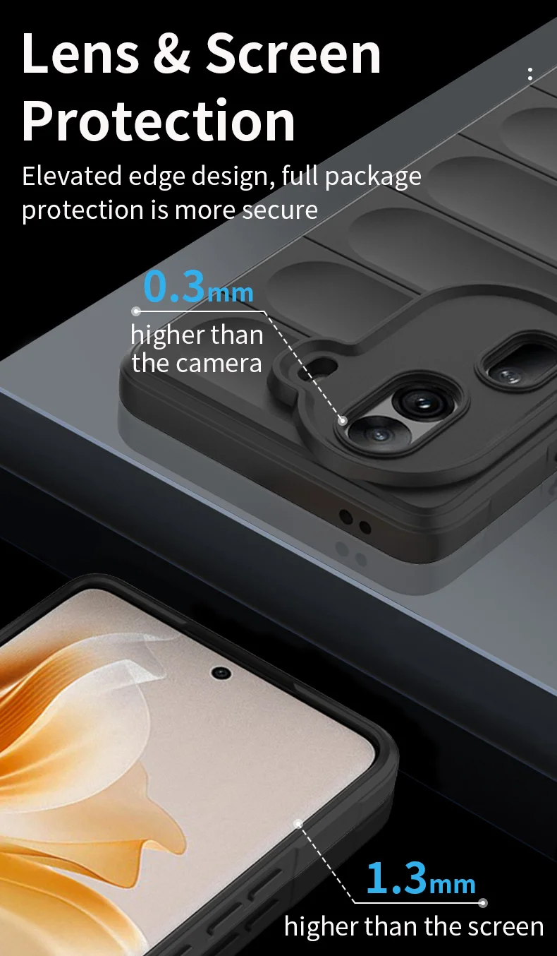 For Oppo Reno11 Pro 5G (Global) Case Soft TPU Drop Impact Phone Cover - Black-Cellmalls