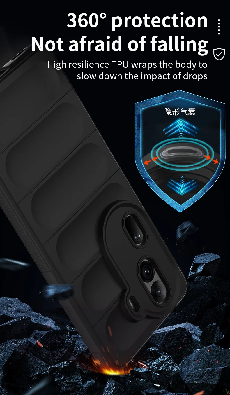 For Oppo Reno11 Pro 5G (Global) Case Soft TPU Drop Impact Phone Cover - Black-Cellmalls