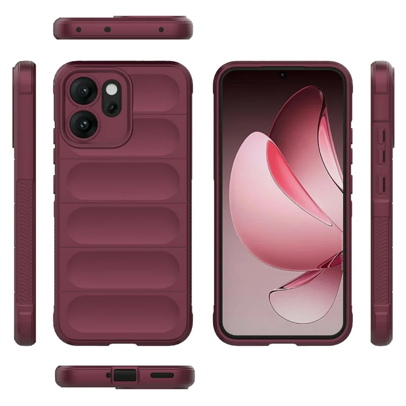 For Oppo Reno14 5G (Global) Case Anti-Drop Soft TPU Rugged Phone Back Cover - Wine Red-Cellmalls