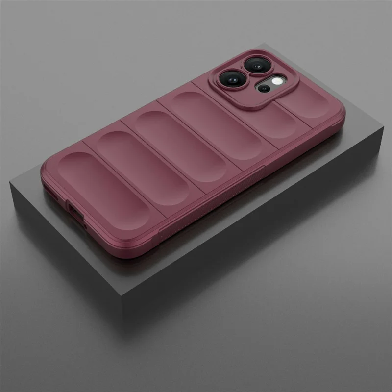 For Oppo Reno14 5G (Global) Case Anti-Drop Soft TPU Rugged Phone Back Cover - Wine Red-Cellmalls