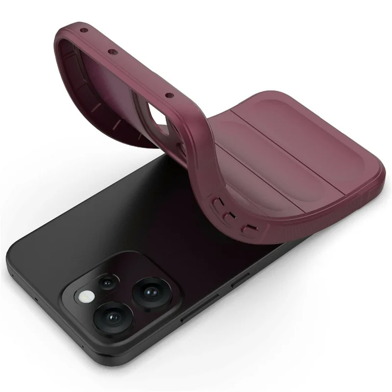 For Oppo Reno14 5G (Global) Case Anti-Drop Soft TPU Rugged Phone Back Cover - Wine Red-Cellmalls