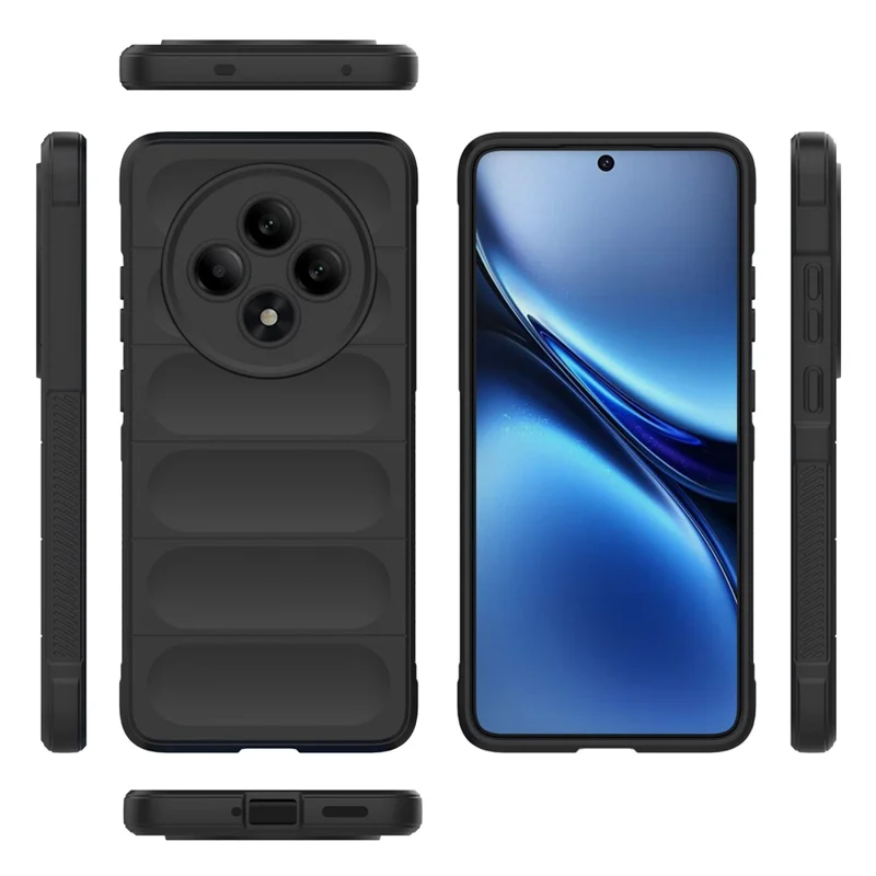 For Oppo Reno12 F 5G Case Anti-Drop Soft TPU Rugged Phone Back Cover - Black-Cellmalls