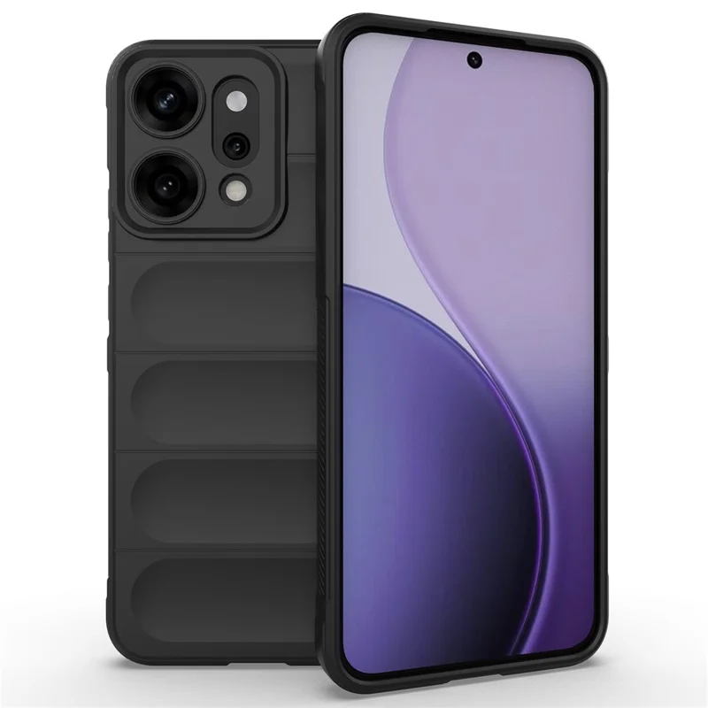 For Oppo Reno14 Pro 5G (Global) Case Anti-Drop Soft TPU Rugged Phone Back Cover - Black-Cellmalls