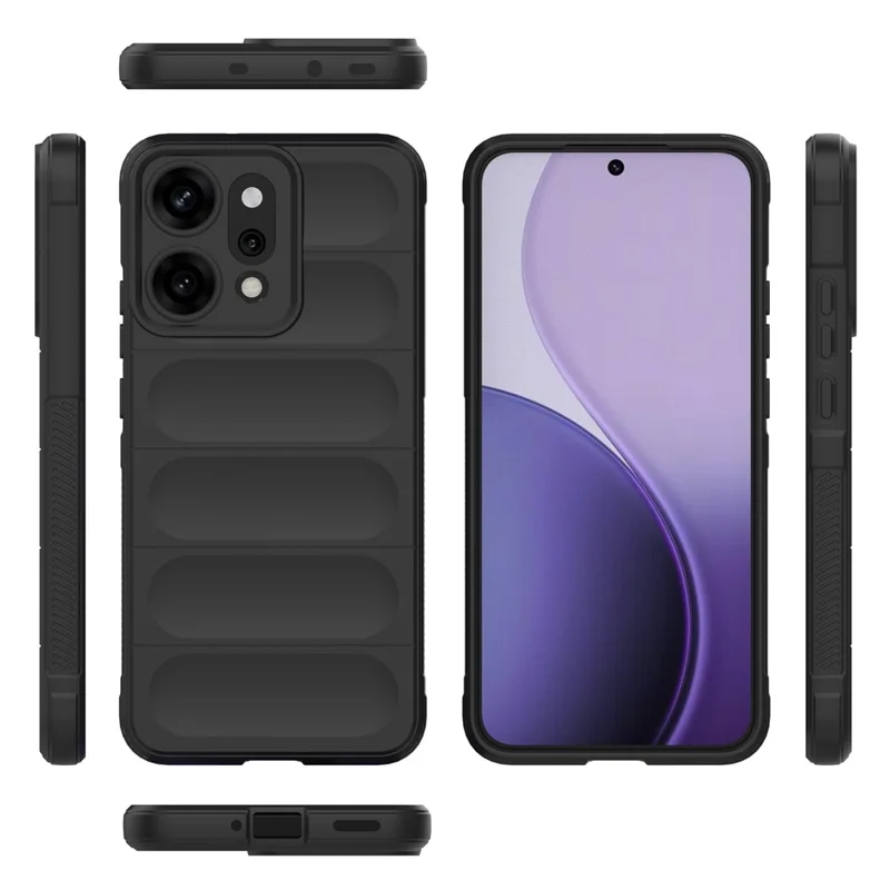 For Oppo Reno14 Pro 5G (Global) Case Anti-Drop Soft TPU Rugged Phone Back Cover - Black-Cellmalls