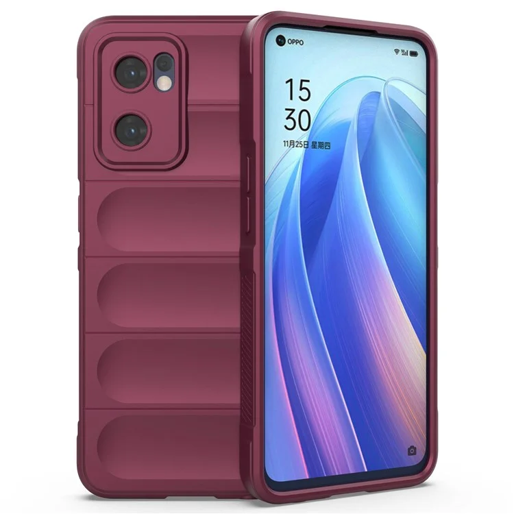 Soft TPU Back Cover for Oppo Reno7 5G (Global) Well-protected Anti-drop Rugged Phone Case - Red-Cellmalls