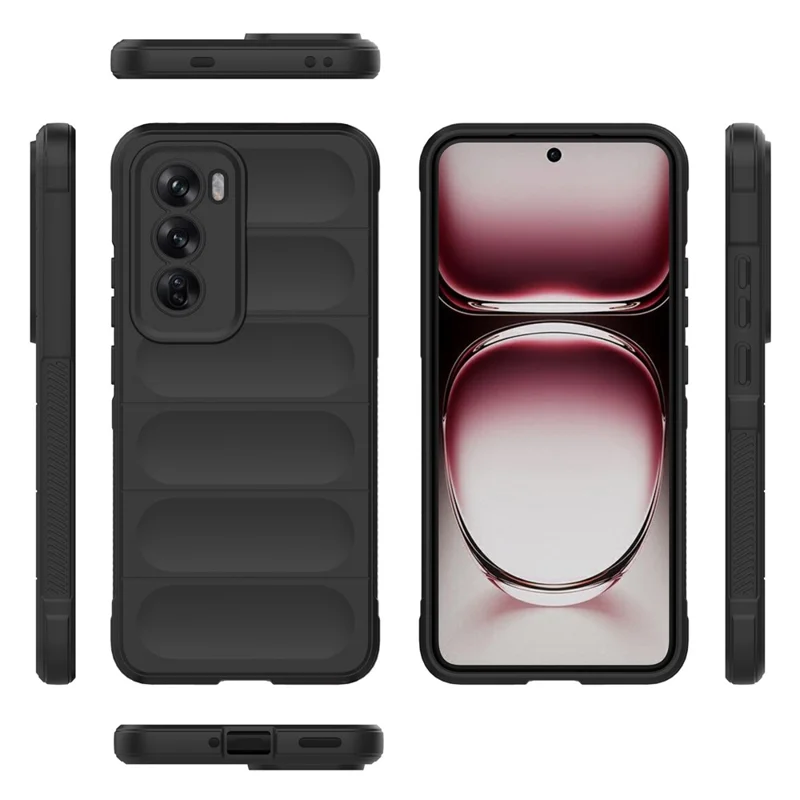 For Oppo Reno12 Pro 5G (Global) Case Soft TPU Drop Resistant Phone Cover - Black-Cellmalls