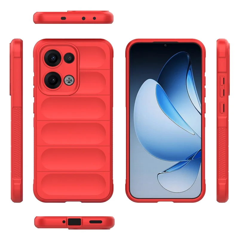 For Oppo Reno13 5G (Global) Case Anti-Drop Soft TPU Rugged Phone Back Cover - Red-Cellmalls