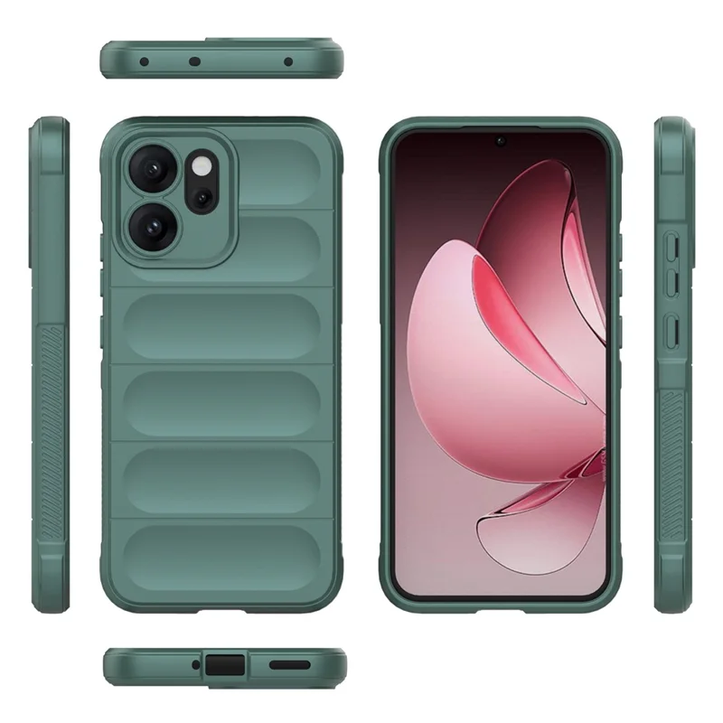 For Oppo Reno14 F 5G Case Anti-Drop Soft TPU Rugged Phone Back Cover - Green-Cellmalls