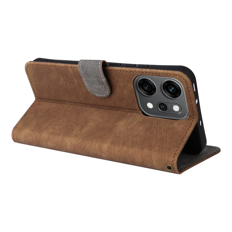 For Oppo Reno14 5G (Global) Case Wallet RFID Blocking PU Leather Phone Cover Stand with Strap - Brown-Cellmalls