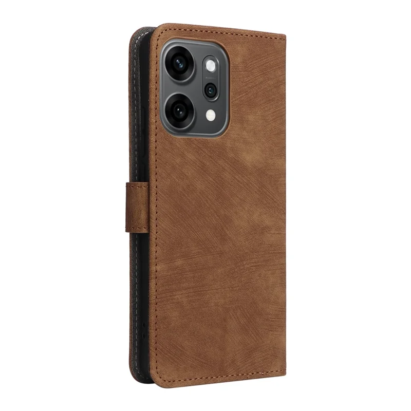 For Oppo Reno14 5G (Global) Case Wallet RFID Blocking PU Leather Phone Cover Stand with Strap - Brown-Cellmalls
