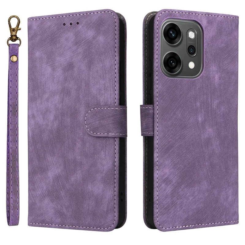 For Oppo Reno14 5G (Global) Case Wallet RFID Blocking PU Leather Phone Cover Stand with Strap - Brown-Cellmalls