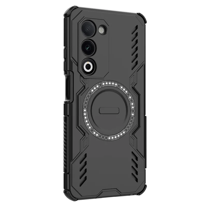 For Oppo A5 5G Magnetic Case Butterfly Armor Hollow Heat Dissipation PC + TPU Phone Cover - Black-Cellmalls