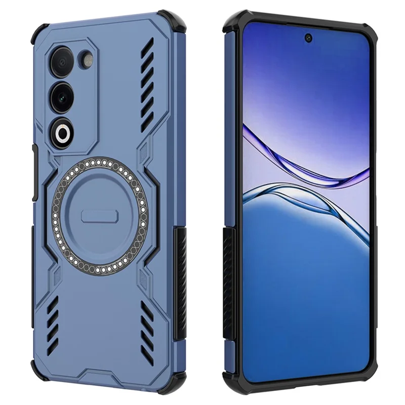 For Oppo A5 5G Magnetic Case Butterfly Armor Hollow Heat Dissipation PC + TPU Phone Cover - Black-Cellmalls