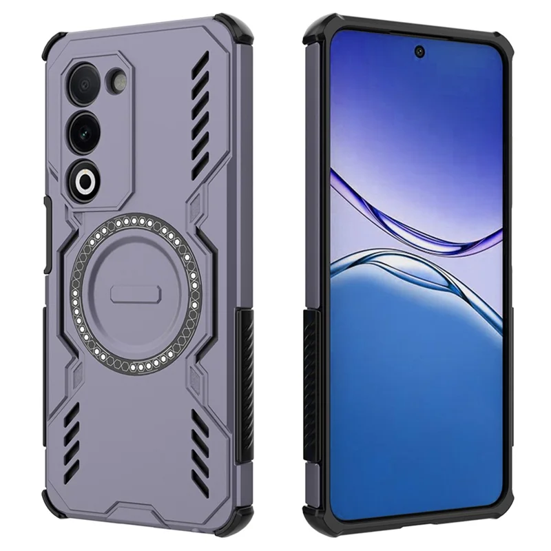 For Oppo A5 5G Magnetic Case Butterfly Armor Hollow Heat Dissipation PC + TPU Phone Cover - Black-Cellmalls