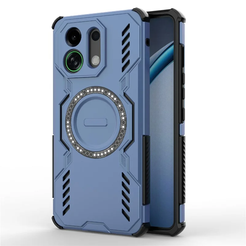 For Oppo K13 Turbo 5G Magnetic Case Butterfly Armor Hollow Heat Dissipation PC + TPU Phone Cover - Purple-Cellmalls