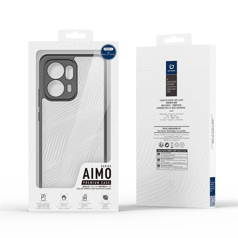 For Oppo Reno13 F 4G / Oppo Reno13 F 5G Case DUX DUCIS Aimo Series TPU+PC Matte Drop-proof Phone Cover (REACH Certification) - Black-Cellmalls