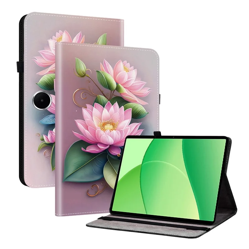 For Oppo Pad SE Leather Case Pattern Printed Stand Tablet Cover with Card Slots - Lion Head-Cellmalls