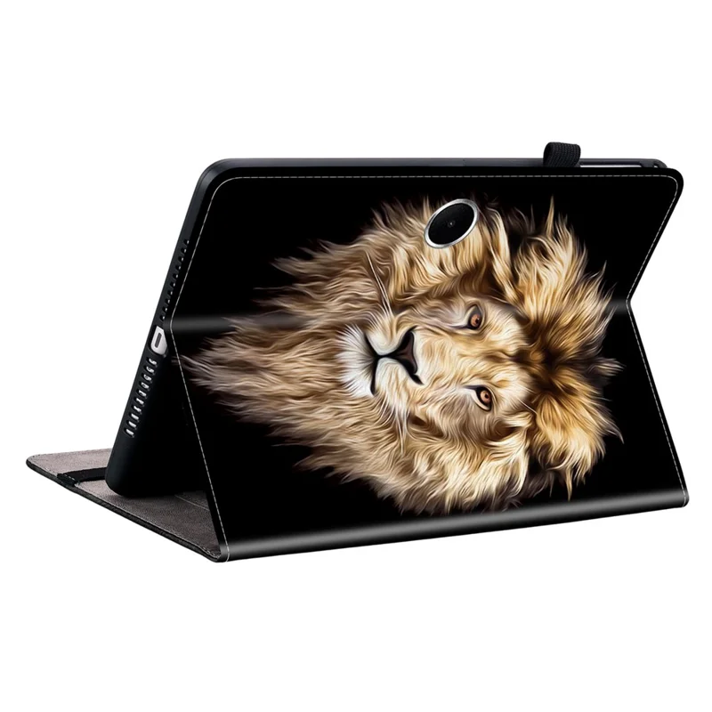 For Oppo Pad SE Leather Case Pattern Printed Stand Tablet Cover with Card Slots - Lion Head-Cellmalls