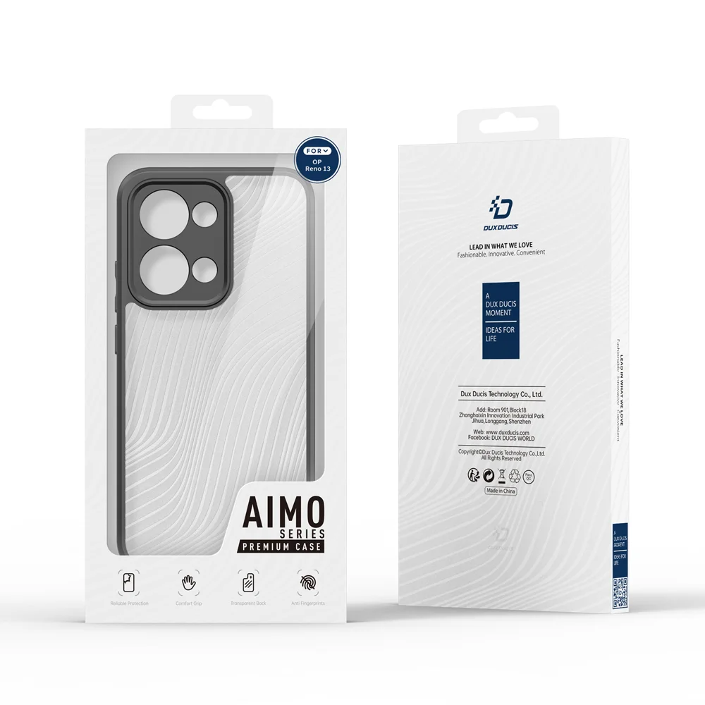 For Oppo Reno13 5G (Global) Case DUX DUCIS Aimo Series TPU+PC Matte Drop-proof Phone Cover (REACH Certification) - Black-Cellmalls