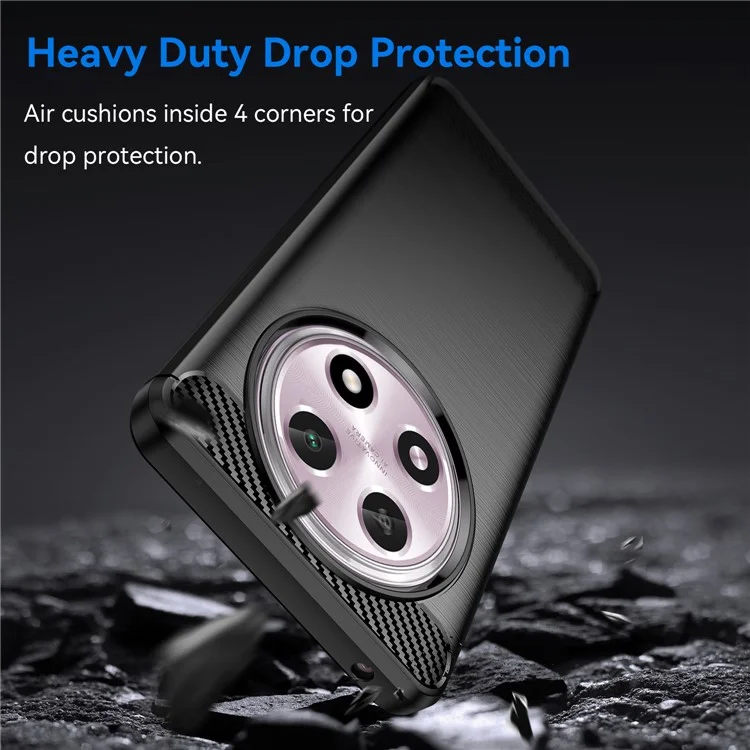 For Oppo A2 Pro 5G Case Shockproof TPU Shell Carbon Fiber Texture Cell Phone Cover - Black-Cellmalls