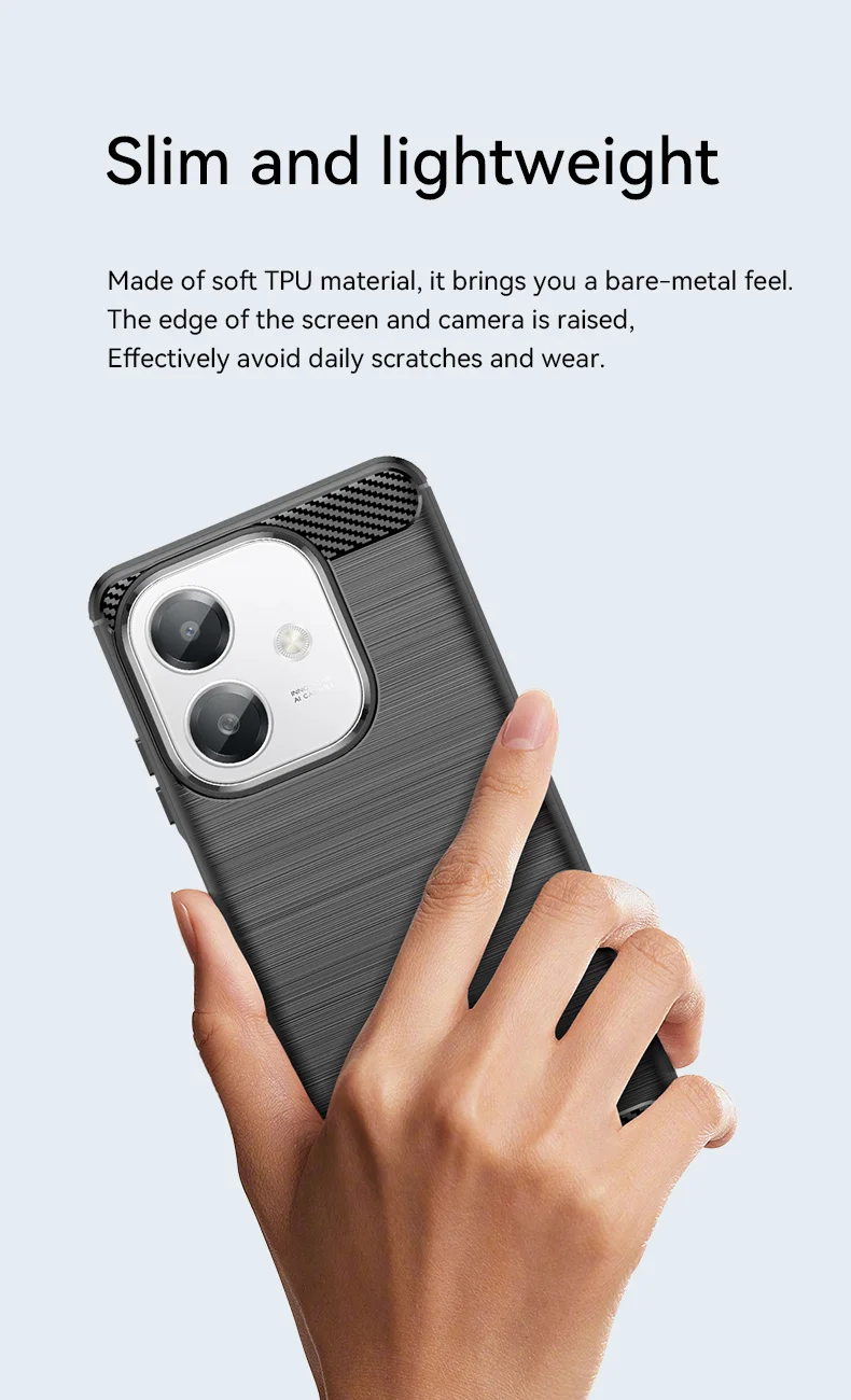 For Oppo A3x 4G / A3x 5G (India) / A3 4G / A3 5G / A40M 4G / A40 4G / A3i 5G / A60 5G Case Carbon Fiber Texture TPU Brushed Phone Cover - Black-Cellmalls