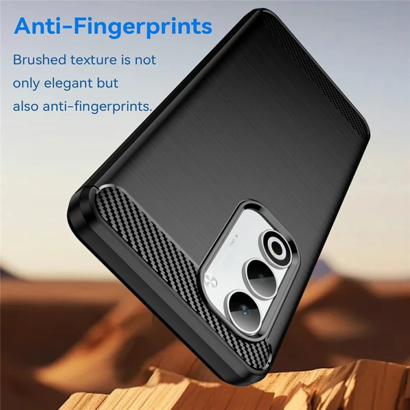 For Oppo A5 5G / A5 4G Case Protective Phone Cover Carbon Fiber Texture Brushed - Black-Cellmalls