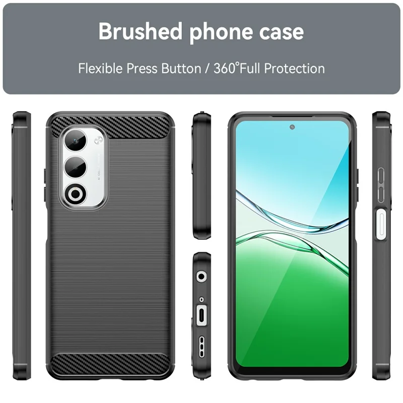 For Oppo A5 5G / A5 4G Case Protective Phone Cover Carbon Fiber Texture Brushed - Black-Cellmalls